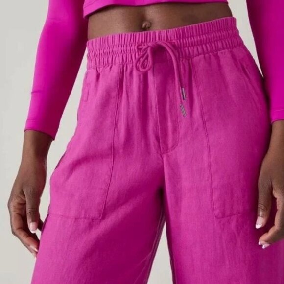ATHLETA plus retreat linen mid rise wide leg pants (1X) - Picture 2 of 15